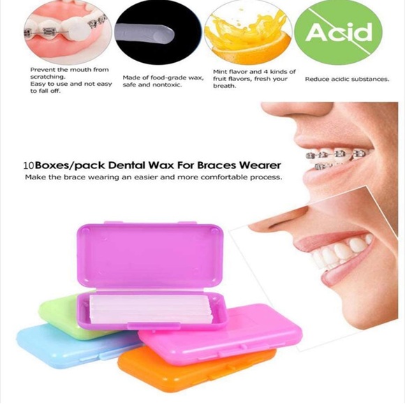 NEW Dental Oral Care Orthodontics Wax with Fruit Flavor for Brace Wearers 10Pack - Picture 7 of 7